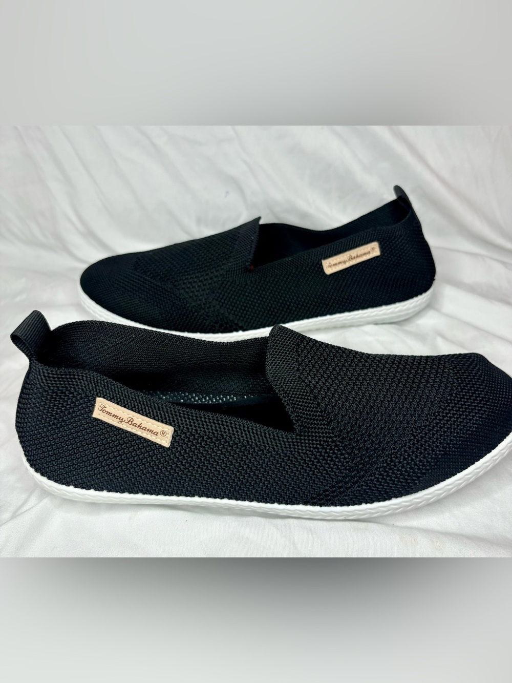 Tommy Bahama Sunset Black Knit Slip-On Sneakers Size 9 Fits 9.5 10
